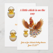 小さなひよこがもうすぐ生まれます 招待状 (正面/裏面)