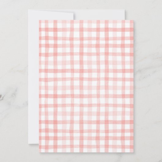 小さなひよこが赤ちゃんシャワーを浴びようとしている 招待状 (裏面)