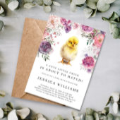 小さなひよこが赤ちゃんシャワーを浴びようとしている 招待状