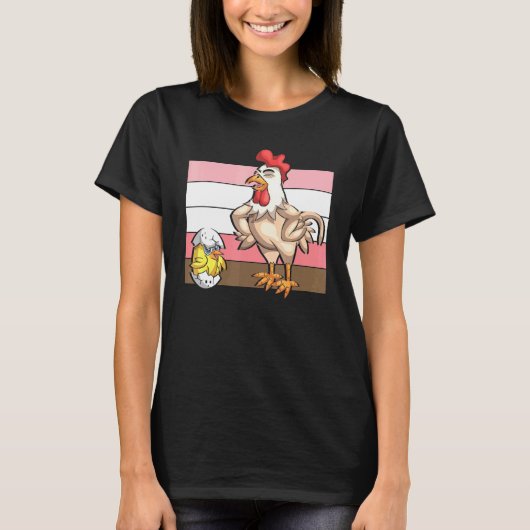 小さなひよこ農家の農場の鳥のニワトリ Tシャツ (正面)