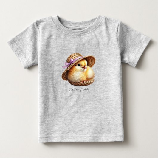 小さなひよこ ピンクリボン ベビーTシャツ (正面)