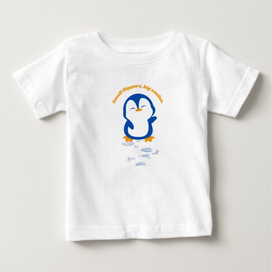 小さなひれと大きな笑顔 ベビーTシャツ (正面)