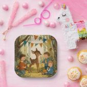 小さなまだらの鹿の森の誕生日パーティー紙製品 ペーパープレート (パーティー)