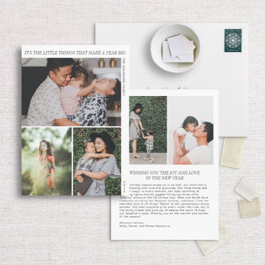 小さなものモダンのミニマル新年 シーズンカード