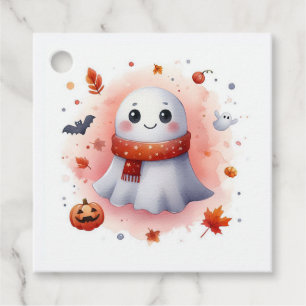 "小さなゆうれいがやってくる" ハロウィンベビーシャワー フェイバータグ