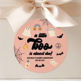 小さなゆうれいベイビーがもうすぐ生まれるよ！ハロウィン・ベビーシャワー ラウンドシール
