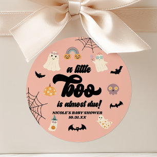 小さなゆうれいベイビーがもうすぐ生まれるよ!ハロウィン・ベビーシャワー ラウンドシール