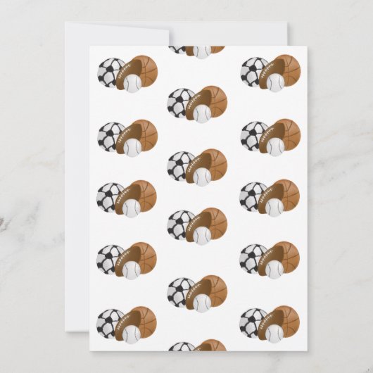 小さなアスリートが途中のシャワー招待状 招待状 (裏面)