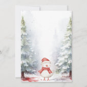 小さなアヒルが冬のクリスマスに向かっている 招待状 (裏面)