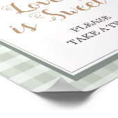 小さなアヒルのギンガムベビーシャワー愛は甘い ポスター (角)