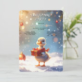 小さなアヒルのクリスマスパーティー招待状 招待状 (スタンド正面)