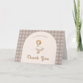 小さなアヒルのファーム動物ジンガム赤ちゃんシャワー サンキューカード (正面)