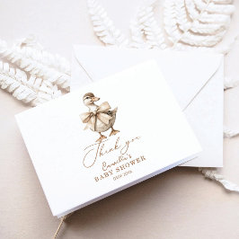 小さなアヒルのヴィンテージの赤ちゃんシャワー サンキューカード