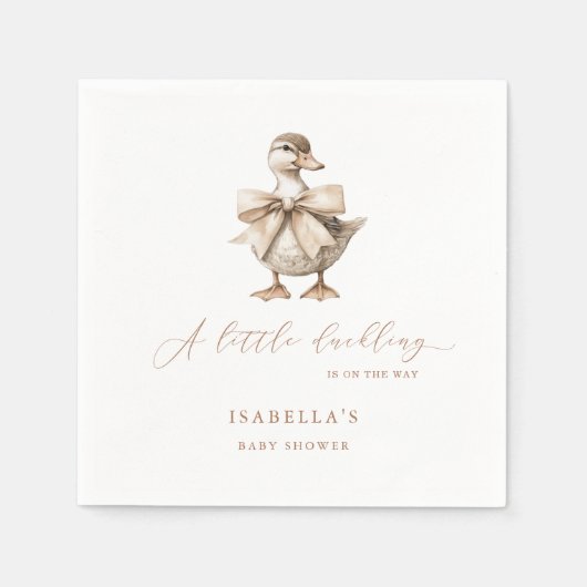小さなアヒルの赤ちゃんシャワー スタンダードカクテルナプキン (正面)