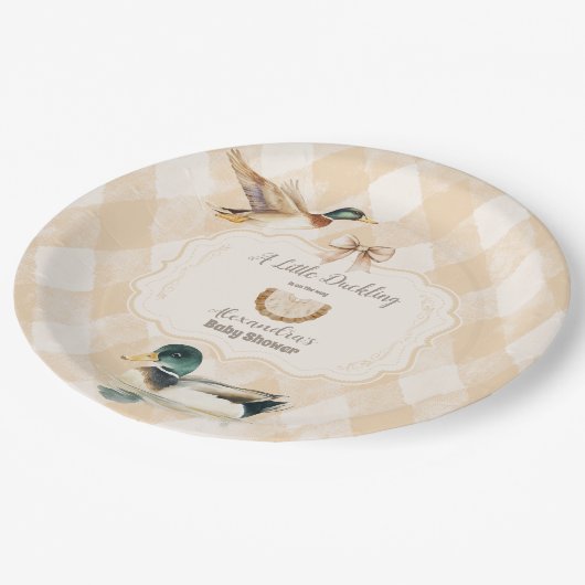 小さなアヒルの赤ちゃんシャワー ペーパープレート (アングル)