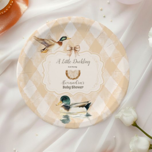 小さなアヒルの赤ちゃんシャワー ペーパープレート