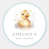 小さなアヒルの赤ちゃんシャワー ラウンドシール (正面)