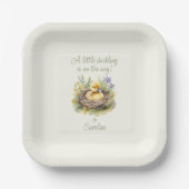 小さなアヒルはアヒルの赤ちゃんシャワーの途中にある ペーパープレート (正面)