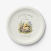 小さなアヒルはアヒルの赤ちゃんシャワーの途中にある ペーパープレート (正面)