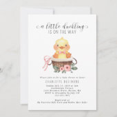 小さなアヒルは、赤ちゃん女の子シャワーの途中にある 招待状 (正面)