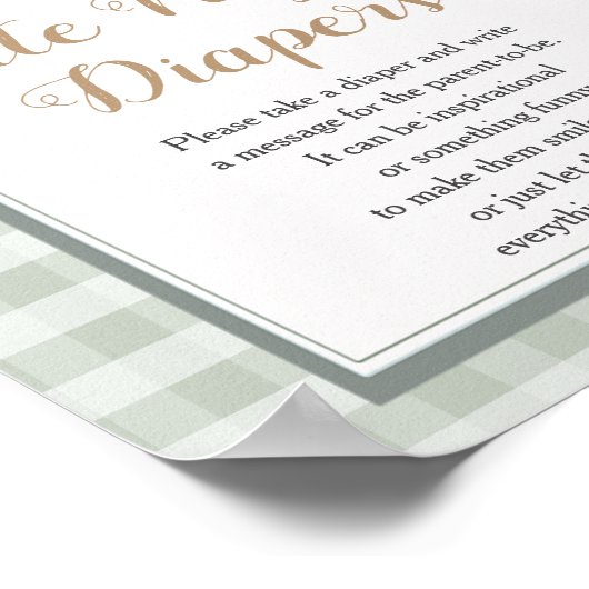 小さなアヒル赤ちゃんシャワー深夜おむつ ポスター (角)