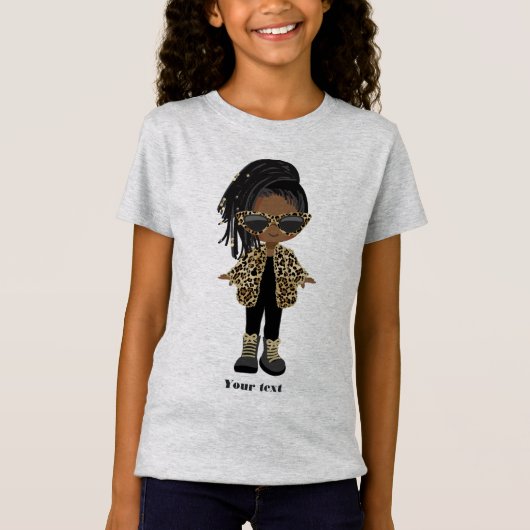 小さなアフリカ系アメリカ人の女の子 Tシャツ (正面)