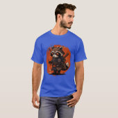 小さなアライグマのサムライアニメ日本語友達 Tシャツ (正面フル)