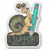 小さなアーティストのカタツムリをサポート シール (正面)