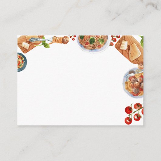 小さなイタリアンミートボール赤ちゃんシャワーベビー エンクロージャーカード (裏面)