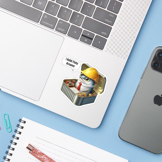 小さなイワシエンジニアの賢い海洋ワークショップ シール (ノートパソコンとiPhone)