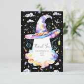 小さなウィザーカラフルドハット赤ちゃんシャワー サンキューカード (スタンド正面)