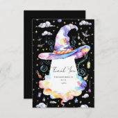 小さなウィザーカラフルドハット赤ちゃんシャワー サンキューカード (正面/裏面)