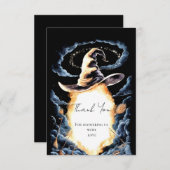 小さなウィザードハットベイビーシャワー サンキューカード (正面/裏面)