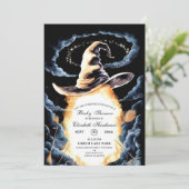 小さなウィザードハットベイビーシャワー 招待状 (スタンド正面)