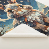 小さなウサギの夜空ステンドグラス シェルパブランケット (3/4)