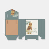 小さなウサギの赤ちゃんシャワーグリーングレーカラー フェイバーボックス (折り畳みなし)