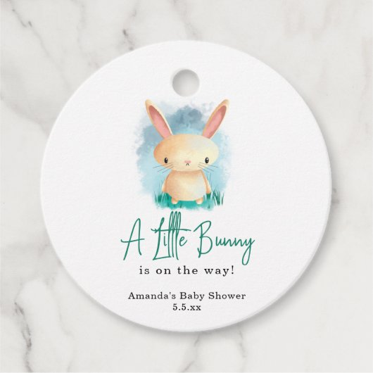 小さなウサギ – 赤ちゃんシャワー フェイバータグ (正面)