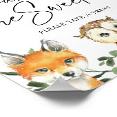 小さなウッドランドの赤ちゃんシャワーベビーは甘いサインである ポスター (角)