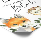 小さなウッドランドの赤ん飾坊がブロックの看板 ポスター (角)