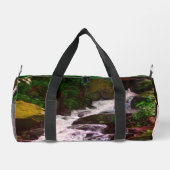 小さなウッドランド滝の油絵パーソナライズされた ダッフルバッグ (裏面)