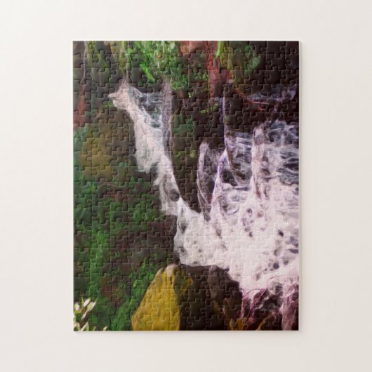 小さなウッドランド滝油写真絵画の ジグソーパズル (縦)