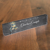 小さなウミガメが友だちと一緒に探検する。 デスクネームプレート (側面)