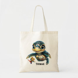 小さなウミガメが友だちと一緒に探検する。 トートバッグ