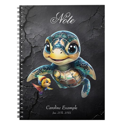 小さなウミガメが友だちと一緒に探検する。 ノートブック (正面)
