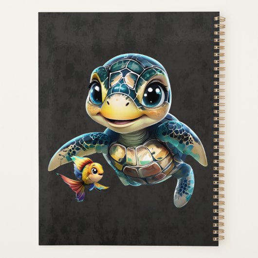 小さなウミガメが友だちと一緒に探検する。 プランナー手帳 (裏面)