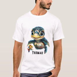 小さなウミガメが友だちと一緒に探検する。 Tシャツ