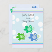 小さなウミガメの赤ちゃんシャワー 招待状 (正面/裏面)