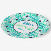 小さなウミガメ，赤男女兼用ちゃんシャワー ペーパープレート (アングル)