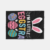 小さなエグストラおもしろいイースターバニーの幼児 フリースブランケット (正面(横))