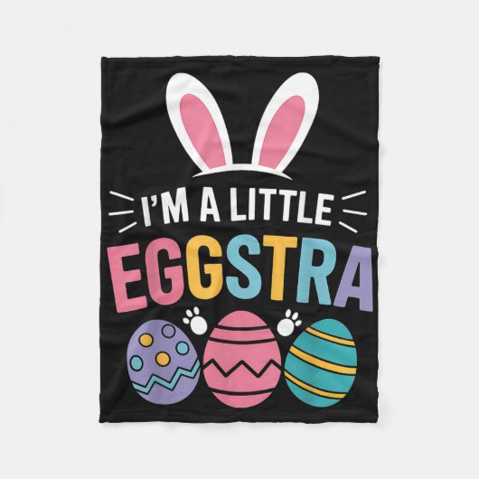小さなエグストラおもしろいイースターバニーの幼児 フリースブランケット (正面)